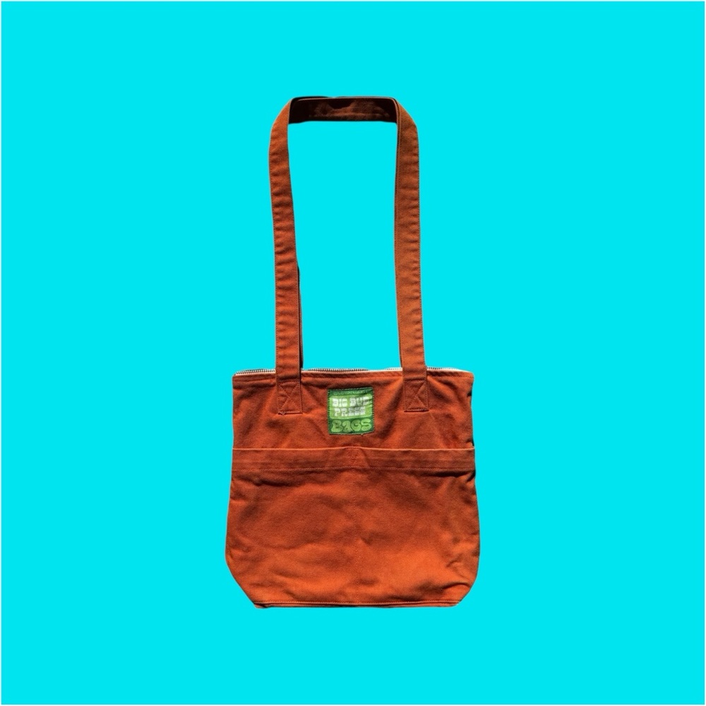 Big Bud Press burnt orange over-shoulder zip mini tote bag